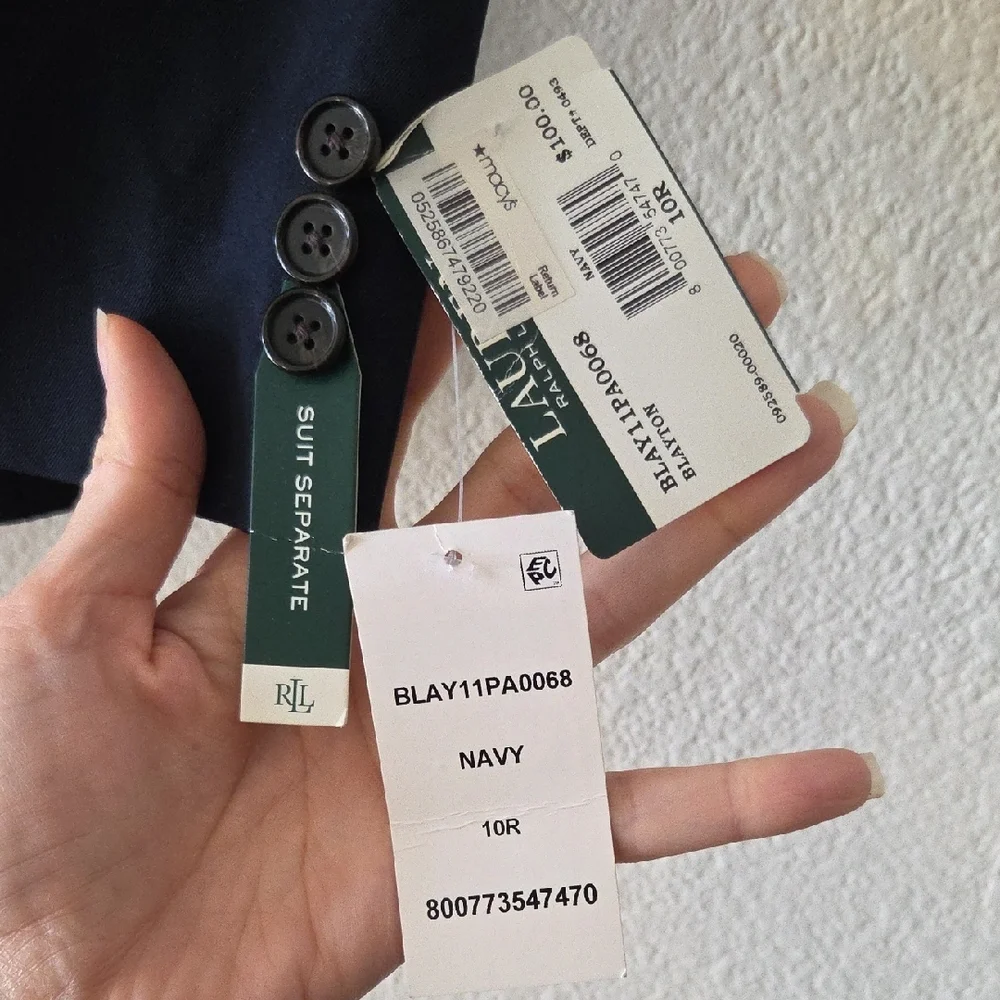 Lauren Ralph Lauren Boys' Dark Navy Blazer - Picture 3 of 4